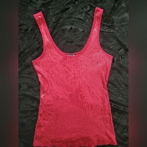 Size M Red Sequin TankTop Shirt Top looks lighter in pics